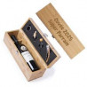 Coffret bouteille de vin et ses 4 accessoires sommelier